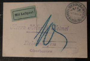 1924 Nuremberg Germany RPPC Postcard Cover The German Aviation Days