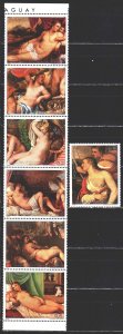 Paraguay. 1986. 3933-39. Nude painting, paintings. MNH.