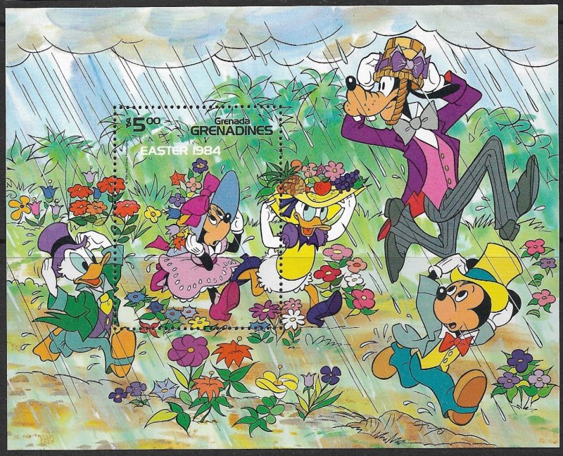 GRENADA GRENADINES 1984 Disney EASTER Mickey Mouse and Friends SS Sc 589 MNH