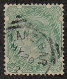 India #48 W/Zanzibar Squared Circle Cancel (Scott #48) Used