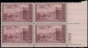 #944 3c 100th Anniversary of the Kearny Expedition PB/4 1948 Mint NH