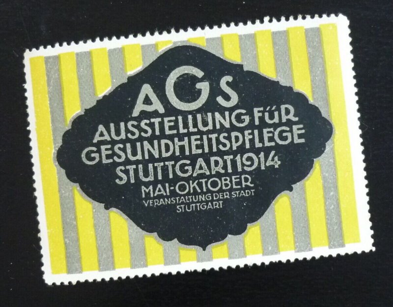 Poster Stamp Cinderella Vignette - US Austria Germany Stuttgart Exhibition O113 