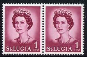 St Lucia 1964 QEII def 1c unmounted mint pair, one stamp ...