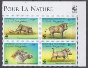 2000 Djibouti 678-681VB WWF / Fauna 10,00 €