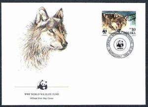 Poland 1985 WWF - Wolf, Panda Emblem, Wild Life, Mammal, Animal FDC # 7823