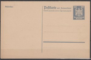 Mi:  P159  un-used  1924  with Answer card