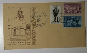 TEXANEX APS Conv San Antonio TX 1971 San Juan Capistrano Philatelic Expo Cachet