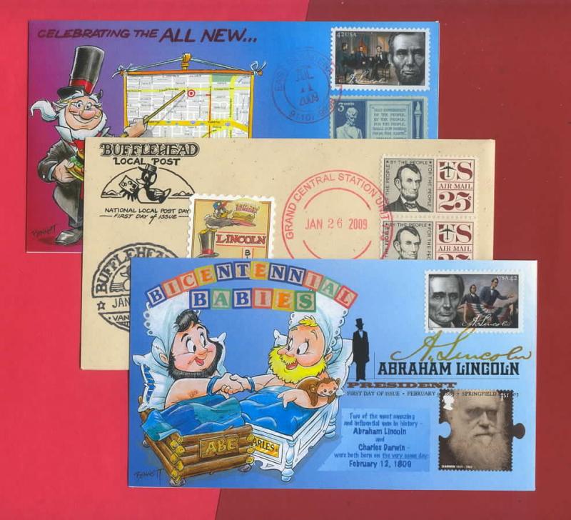 Lincoln Triad - FDC, Event Cover & Local Post for 16th Pres.