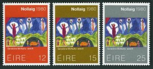 Ireland 489-491, MNH. Michel 430-432. Christmas 1980. Child drawing.