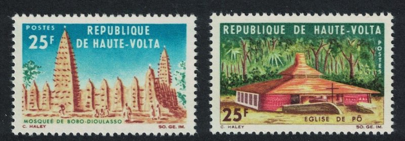 Upper Volta Mosque Church Religious Buildings 2v 1966 MNH SG#192-193