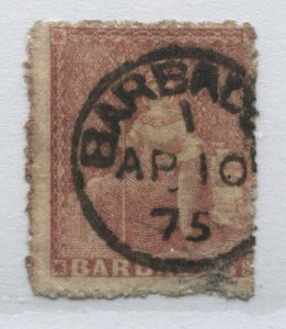 Barbados QV 1861 4d brown red CDS used