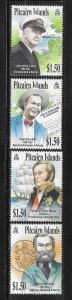 Pitcairn islands 2002 Famous Men Sc 553-556 MNH A1783