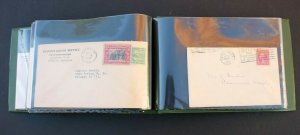 US Stamp Collection 60 Vintage Slogan Cancel Covers in Excellent Album