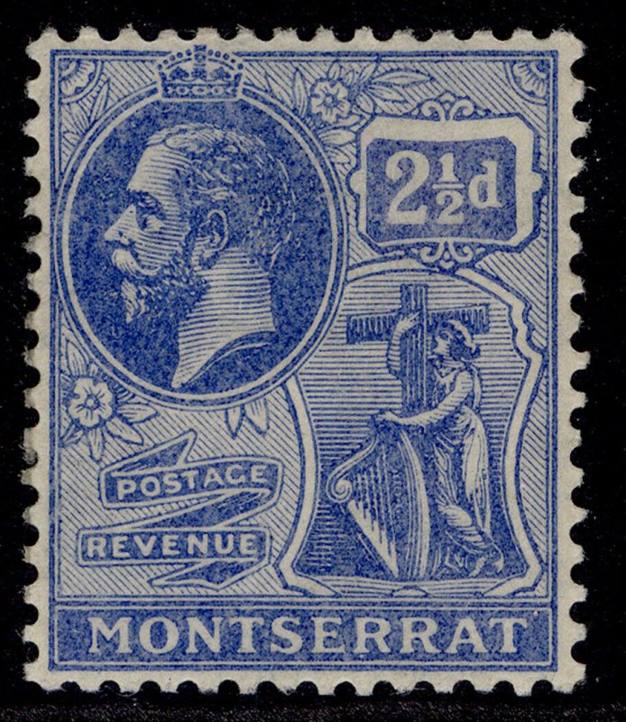 MONTSERRAT GV SG71a VAR, 2½d deep bright blue, M MINT. shifted value tablet