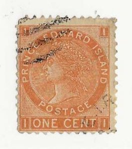 Prince Edward Island Sc #11  1c orange used Fine