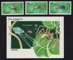 Somalia Spiders 3v+MS 2002 MNH MI#991-993+Block 98