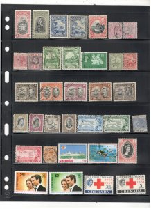 GRENADA COLLECTION ON STOCK SHEET MINT/USED