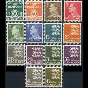 DENMARK 1967 - Scott# 437-44D King Set of 14 NH no gum
