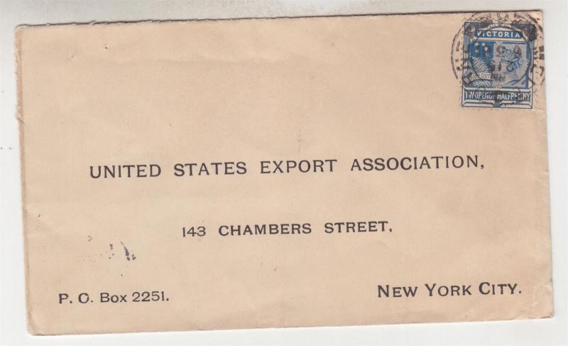 VICTORIA, 1901 United States Export Assoc.cover, 2 1/2d., to New York.