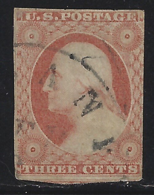 Scott # 11 Lot D330 3c Washington Type I  Used