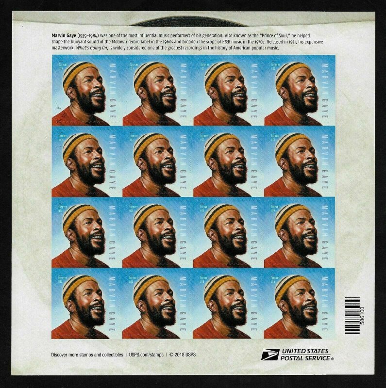 2019 US Stamp - Marvin Gaye - 16 Forever - Scott# 5371