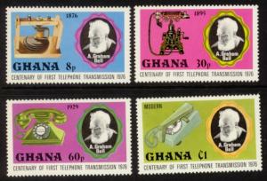 Ghana Sc# 601-4 MNH Telephone / Alexander Graham Bell