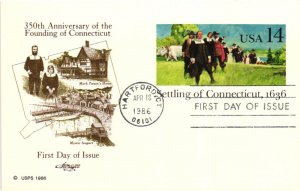 #UX109 Settling of Connecticut Post Card – Artmaster Cachet  