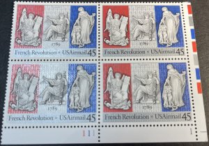 U.S.# C120-MINT NEVER/HINGED-LR PLATE # BLOCK OF 4( PLATE # 1111)-1989
