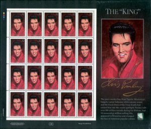 Marshall Islands SC#608 32¢ Elvis Pane of Twenty (1996) MNH