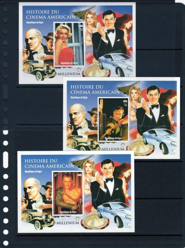 Niger 1999 Concorde/James Bond/Sean Connery 9 Souvenir Sheets Imperforated MNH