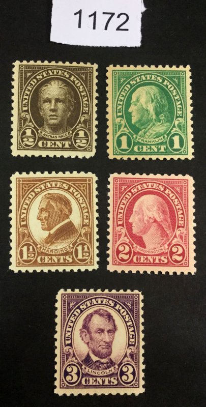 MOMEN: US STAMPS  #551-555 MINT OG NH LOT #1172