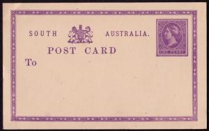 South Australia 1877 Mint  VF post card 