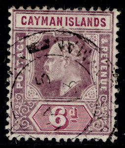 CAYMAN ISLANDS EDVII SG30a, 6d dull & bright purple, FINE USED. Cat £55. CDS