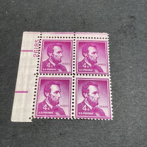 Scott#1036 Abraham Lincoln - 1954 Plate Block Of 4 Stamps MNH-US