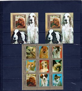 MANAMA 1972 DOGS & CATS SHEET OF 9 STAMPS PERF. & 2 S/S PERF. & IMPERF. MNH