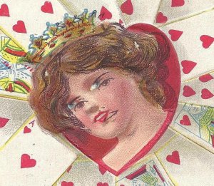 ​2/14/1911 Valentine cover/postcard Misprinted Heart Playing Card Harrisburg, PA