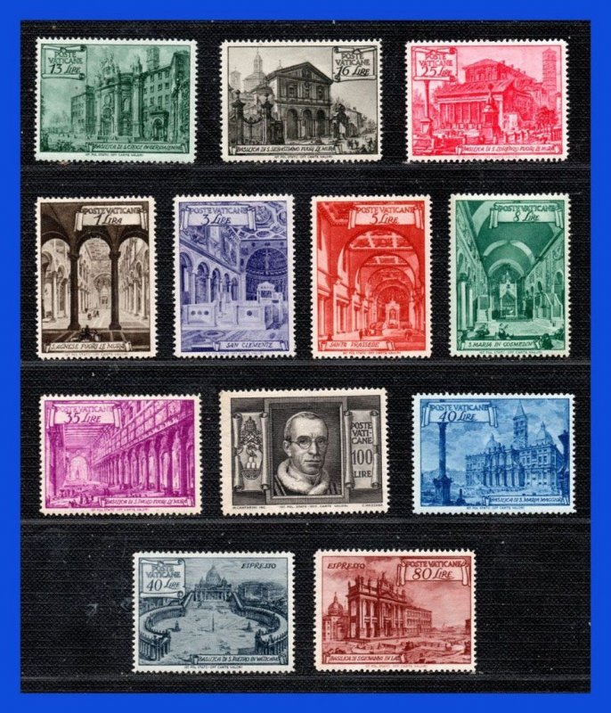 1949 - Vaticano - Scott n 122 - 131 + E 11 - E 12 - MNH - Lujo - VA- 55 - 02