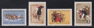 Russia # 2768-2771, Various Sports, Hinged