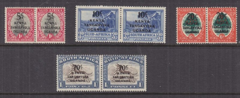 KENYA, UGANDA & TANGANYIKA, 1941 on South Africa set of 4, lhm.