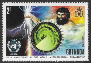 Grenada Scott 492 MNH 2c World Meteorological Organization Issue of 1973, Zeus