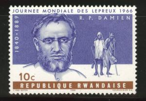 RWANDA Scott 143 MH* St. Damien Leper stamp