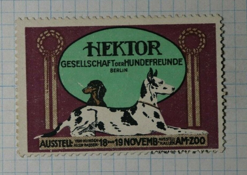 Hektor Society of Dogs Friends Exhibit Exposition Poster Stamp Ads