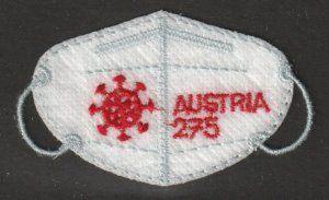 Austria 2021 Face Mask and COVID-19 Virus, Scott No.  2948 MNH Embroidered