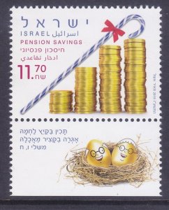 Israel 2087 MNH 2015 Pension Savings W/Tab Issue