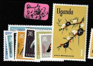 Uganda Birds SG 113-7, 119-121 MNH (7gbt) 