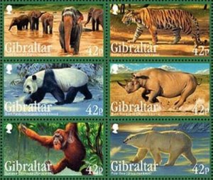 Gibraltar 2012 - Endangered Animals - Set of 6 stamps - MNH