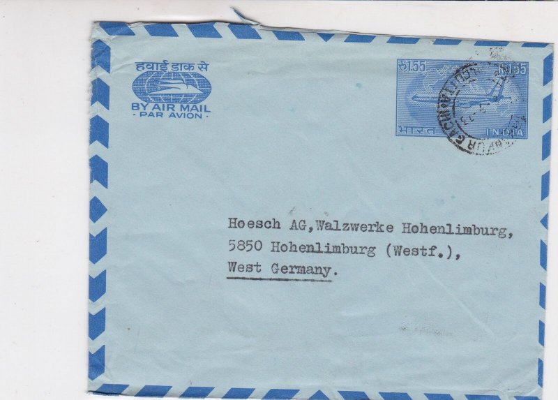 India 1973 Airmail to West Germany Plane Stamp Cover Ref 29056 