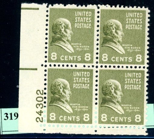 PKStamps - USA - 813 - MNH - Plate Block #28-319