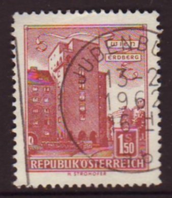 Austria 1958 Sc#623, SG#1326 1.50s Red Erdberg Wien USED-Fine-VF-NH.