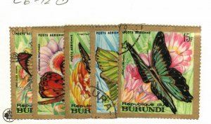 Burundi #240-2, 243-5 used Butterflies